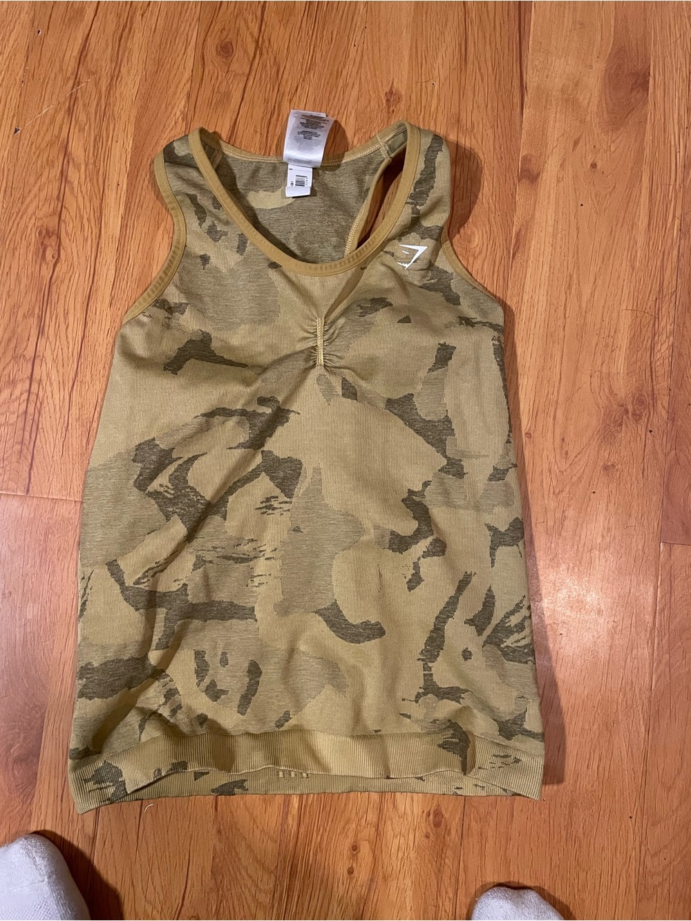 Gymshark Olive Camo  Tank Top and Bra Bundle